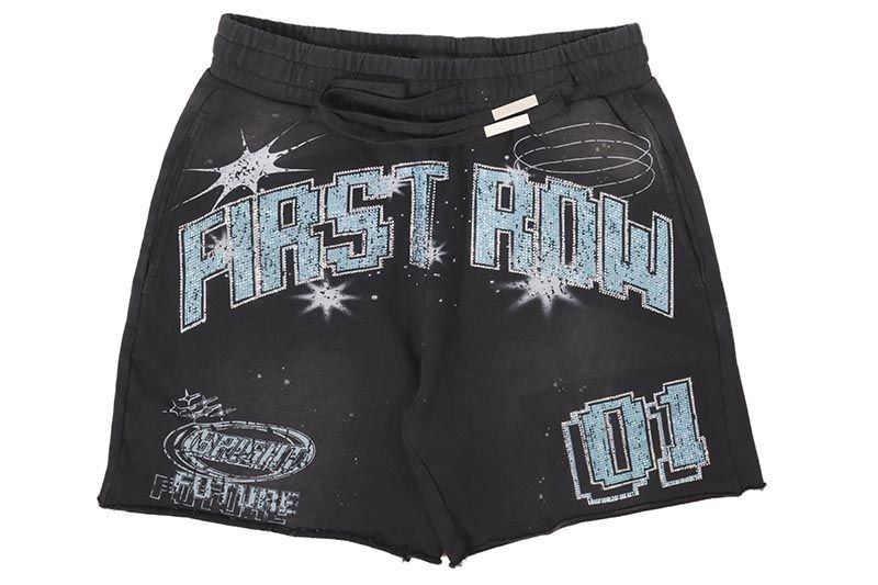 FIRST ROW WASHED BRIGHT FUTURE SHORTS (FRB3011:BLACK)