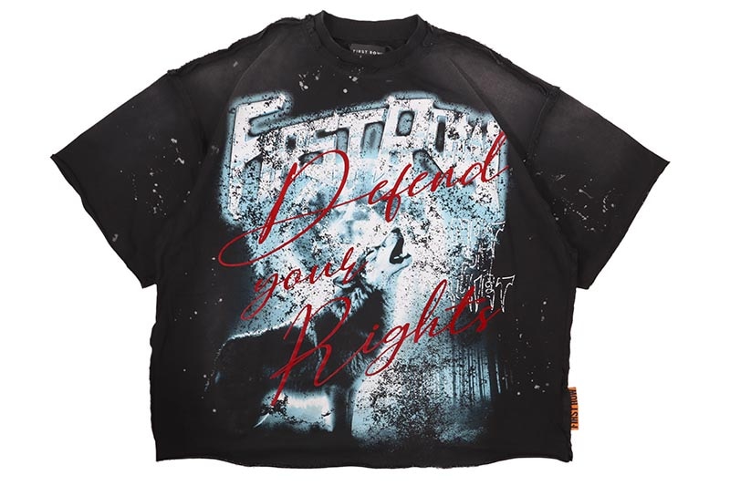 FIRST ROW WARNING NOT SO QUIET HOWLING WOLF CROPPED TEE