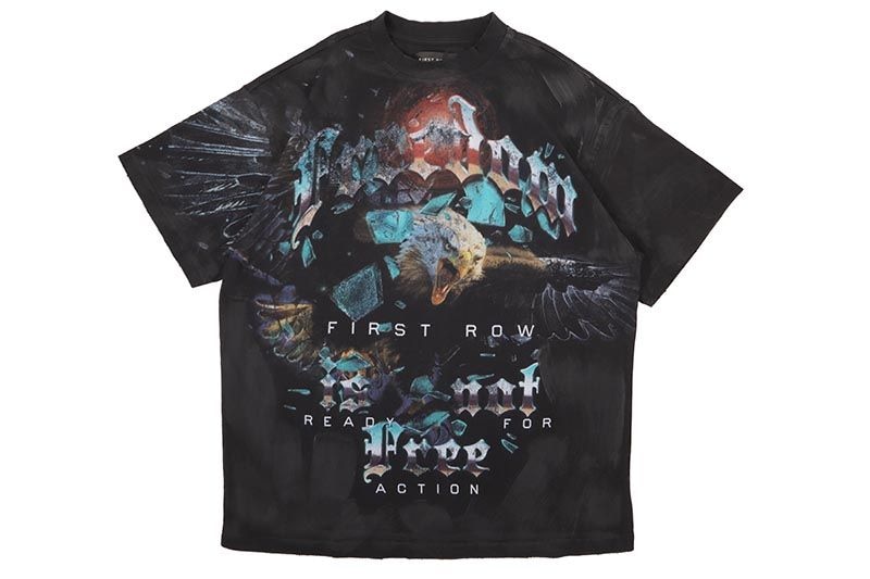 FIRST ROW FREEDOM IS NOT FREE WASHED TEE (FRT2161:BLACK)