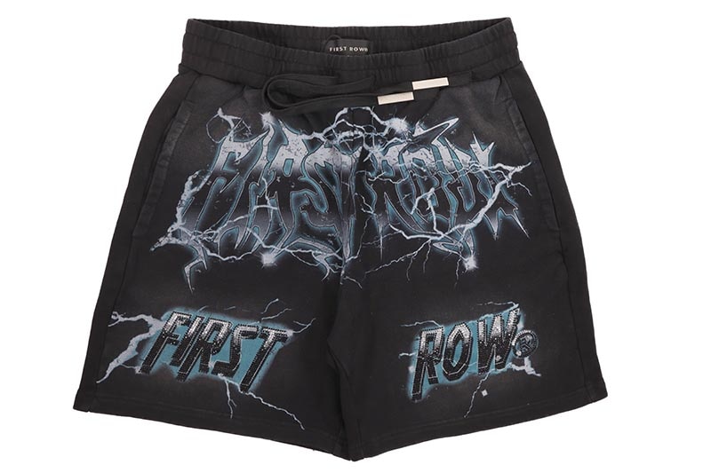 FIRST ROW WASHED EARTH FIRST SHORTS (FRB2571:BLACK) | Brand,A-F