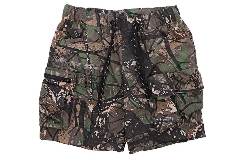 SMOKE RISE LOUNGE UTILITY CARGO SHORTS (WS25283:TREE CAMO)