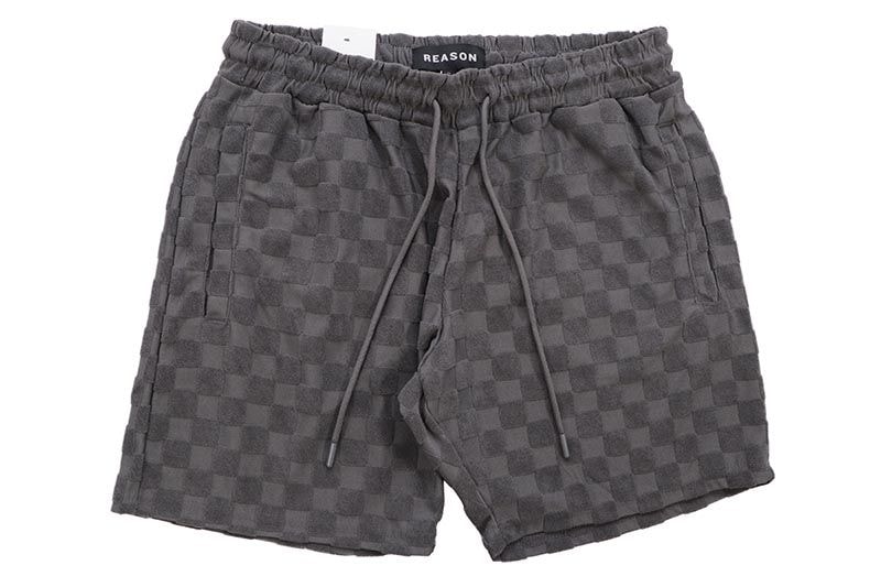 REASON CLOTHING CHECKERBOARD TOWEL SORTS (RSP-041:GREY)