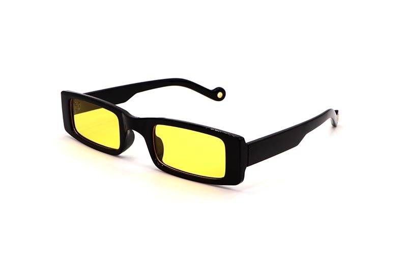 KD EYEWEAR SMALL RECTANGLE SUNGLASSES (BLACK YELLOW)