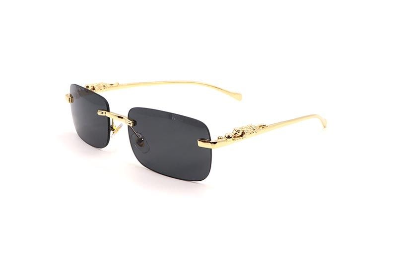 KD EYEWEAR PANTHER LEOPARD RIMLESS SUNGLASSES (BLACK)