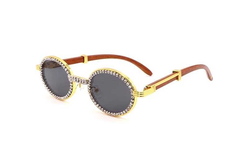 KD EYEWEAR ROUND DIAMOND SUNGLASSES (GOLD BLACK)