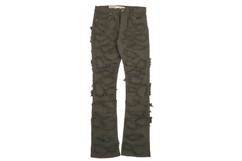 ARMOR JEANS STONE PATCHES STACKED JEANS (AR719:OLIVE) | Brand,OTR