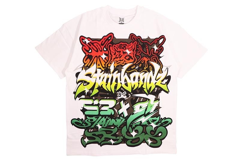 SB STUDIOS STAINBANDZ LOGO SHIRT (WHITE/RED)