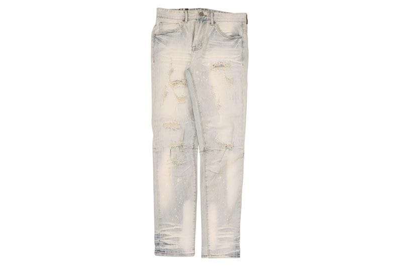 SMOKE RISE SLIM VINTAGE RIP & REPAIRED JEANS (JP25211:TAURUS BLUE)