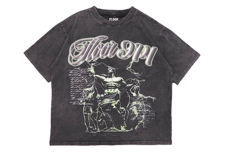 FLOOR 914 ROMAN THUNDER T-SHIRT (BLACK)
