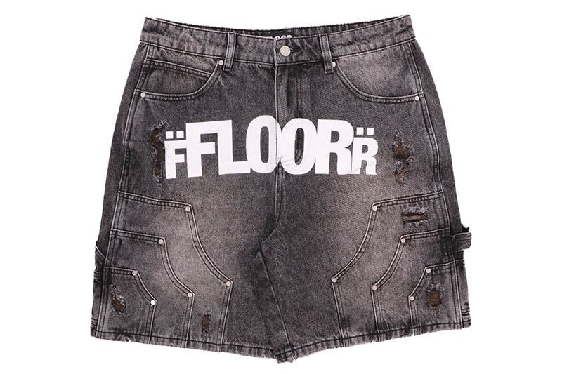 FLOOR 914 UNIFORM JEAN SHORTS (BLACK)