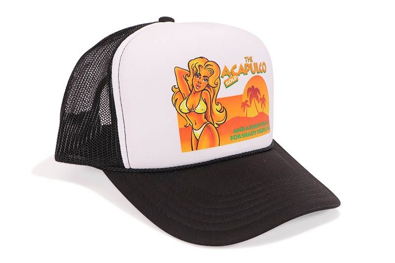 ACAPULCO GOLD WET DREAM TRUCKER CAP (BLACK/WHITE)