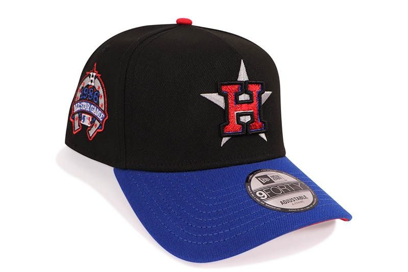 NEW ERA HOUSTON ASTROS 9FORTY AF ADJUSTABLE CAP (1968 ALL STAR GAME CUSTOM SIDE PATCH/RED UNDER VISOR/BLACK ROYAL)