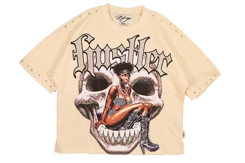 BKYS BORN HUSTLER CROPPED TEE (T1287:OFF WHITE)