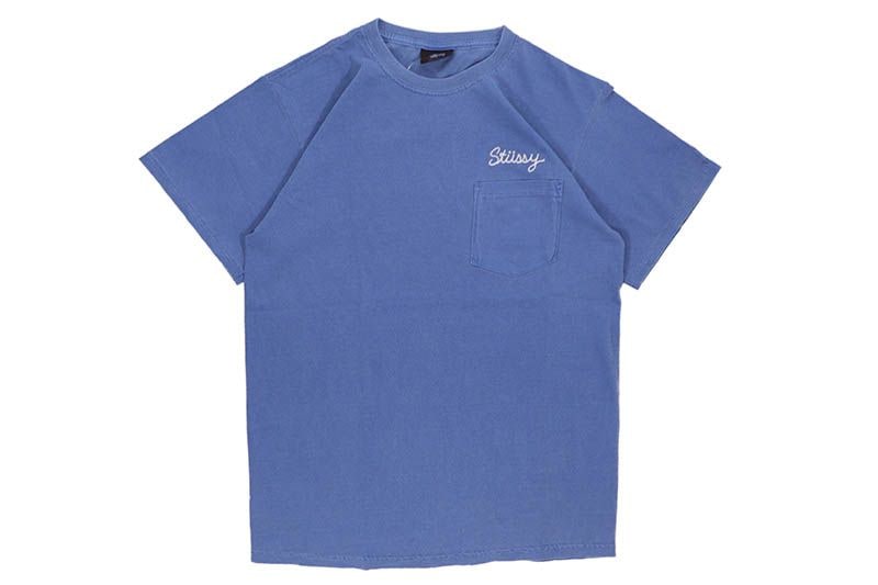 STUSSY STITCH PIGMENT DYE POCKET TEE (INDIGO) 1944041