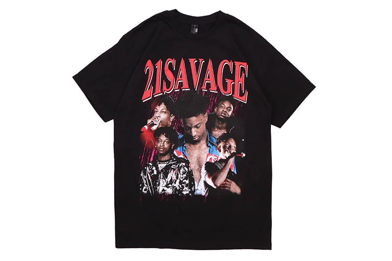 HOUSE OF TEES 21 SAVAGE RED RAIN GRAPHIC T-SHIRT (BLACK) | Brand
