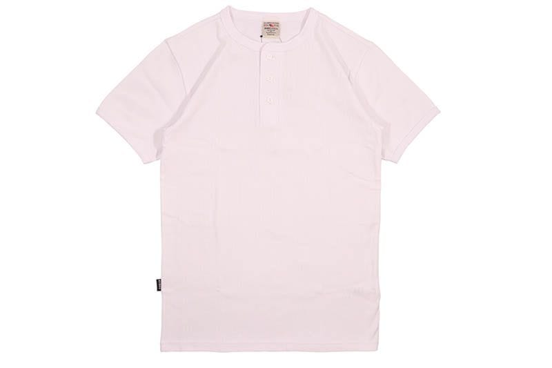 AVIREX DAILY HENLEY NECK TEE (783-5934007-030:WHITE) 6143504-001