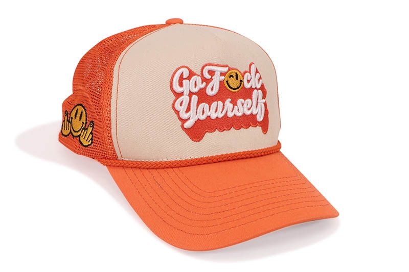 FIELD GRADE GO F*CK YOURSELF TWILL MESH TRUCKER HAT (SAND/CLAY) 1005165