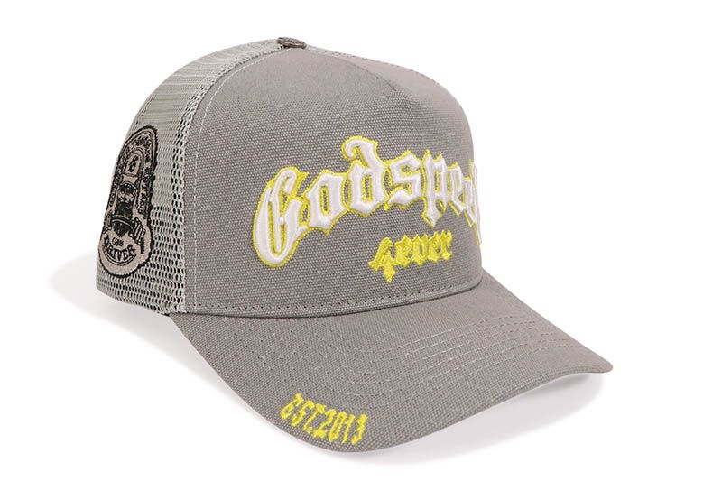 GODSPEED GS FOREVER TRUCKER HAT (GREY/YELLOW)