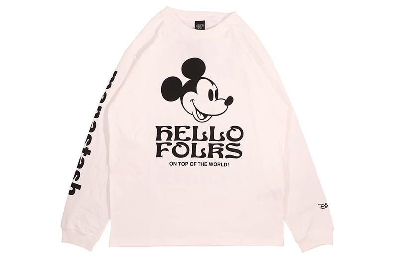 MANASTASH MICKY HELLOW FOLKS L/S TEE (792-5230013-030:WHITE)