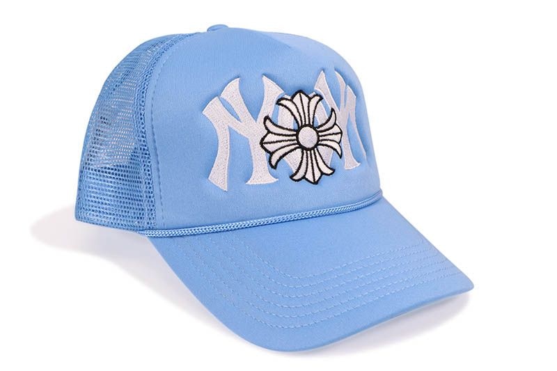 R3BORNE MIRRORED NY TRUCKER HAT (R3MC165:CAROLINA BLUE)