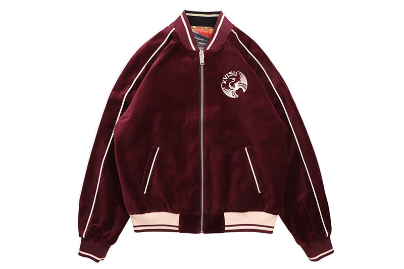 EVISU CRANE AND LOGO EMBROIDERY REGULAR FIT REVERSIBLE BOMBER