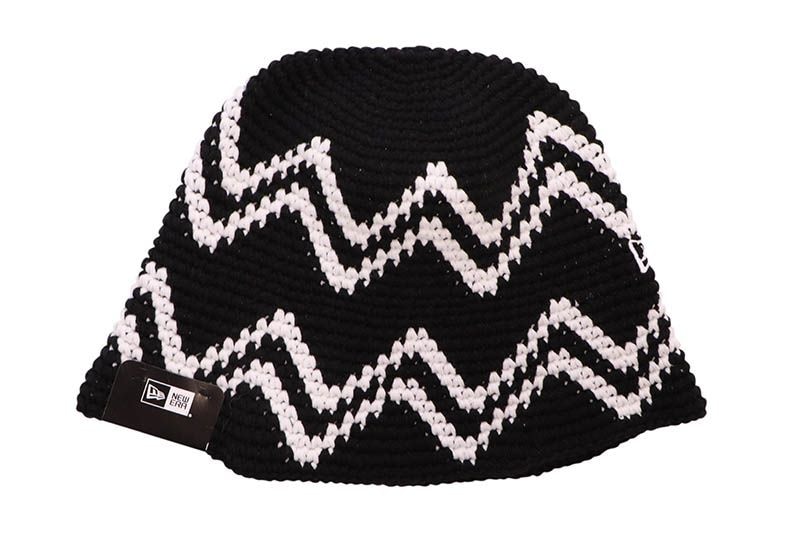 NEW ERA CROCHET KNIT BUCKET (BLACK/WHITE) 14667698