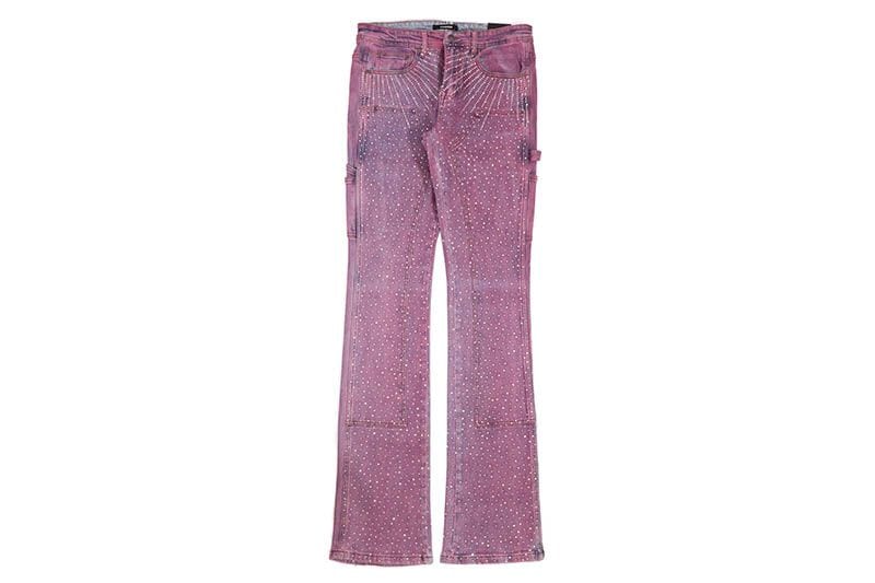 KINDRED RHINESTONE STACKED FIT JEAN (KD2213P:PURPLE)