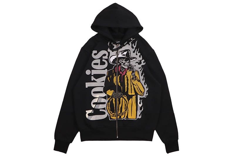 COOKIES MUERTE RODEO FULL ZIP HOODIE (BLACK) CM253HFC03