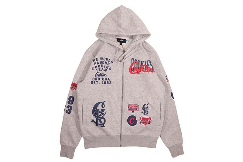 COOKIES TITLE FIGHT FULL ZIP HOODIE (ASH HEATHER) CM253HFC11