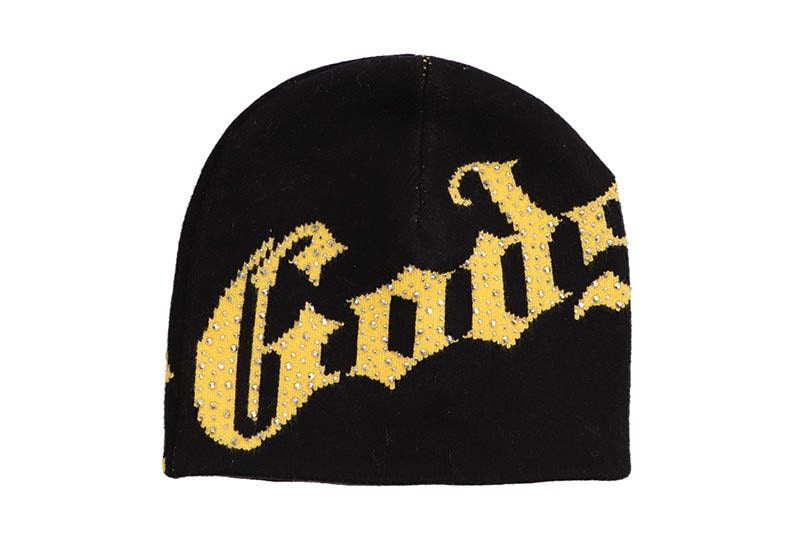 GODSPEED OG LOGO STUDDED BEANIE (BLACK/YELLOW)