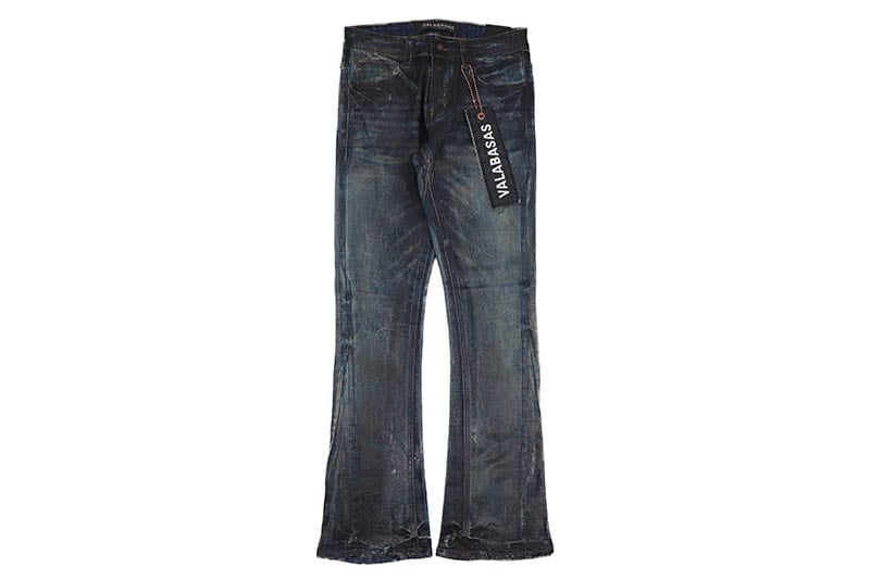 VALABASAS FAX STACKED DENIM (VLBS-VJ3-1004:DIRTY INDIGO WAXED