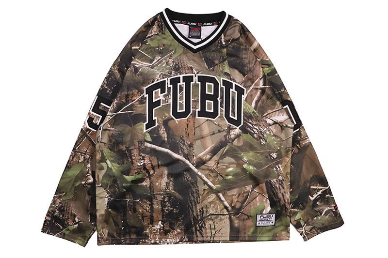 FUBU REAL TREE HOCKEY SHIRTS (FAM-52711:BROWN)