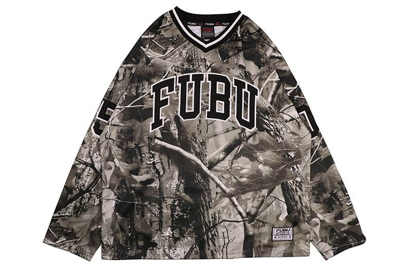 FUBU REAL TREE HOCKEY SHIRTS (FAM-52711:GRAY)