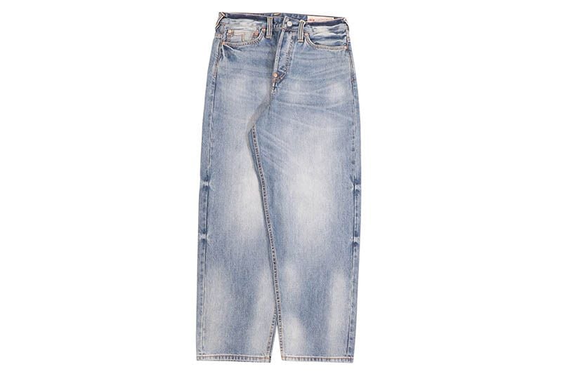 EVISU ECRU DAICOCK PRINT LOOSE FIT JEANS #2038 (2EAHTM5JE124638DN:INDIGO)
