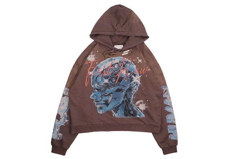 FIRST ROW POST HUMAN NEW BORN HOODIE (FRF2496:CAFFE)