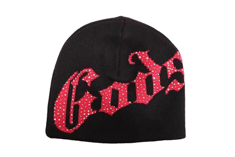 GODSPEED OG LOGO STUDDED BEANIE (BLACK/RED)