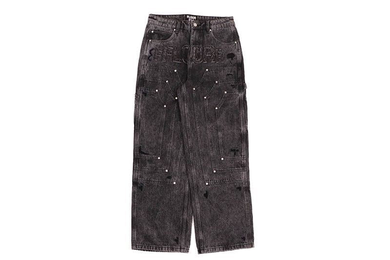 FLOOR 914 TRIPLE KNEE DENIM (BLACK WASH)
