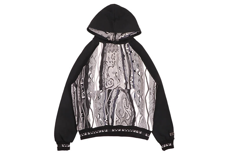 COOGI SWEATER PIECED FLEECE HOODY (CG-KT-241:BLACK/GREY) | Brand