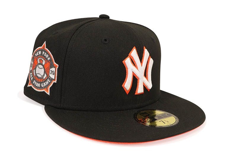 NEW ERA NEW YORK YANKEES 59FIFTY FITTED CAP (1939 ALL STAR GAME SIDE PATCH/ORANGE UNDER VISOR/BLACK)