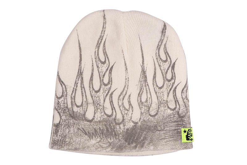HELLSTAR FLAME WHITE BEANIE