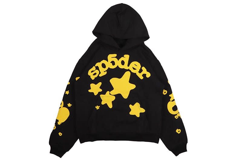 SP5DER BELUGA OUTLINE HOODIE (ONYX YELLOW)