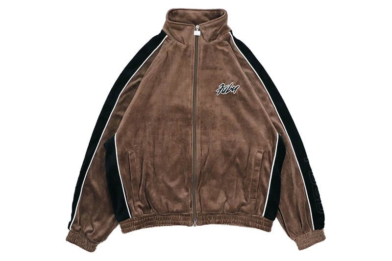 FUBU VELOR TRACK JACKET (FAM-52715:BROWN)