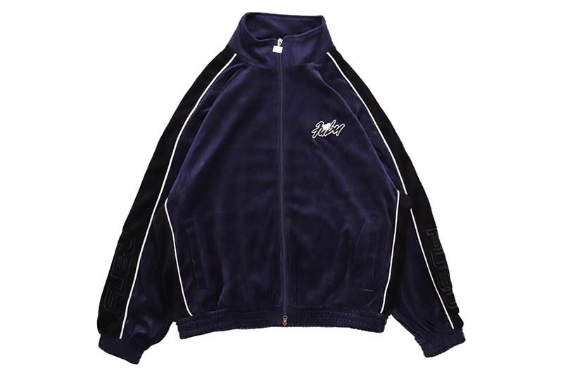 FUBU VELOR TRACK JACKET (FAM-52715:NAVY)