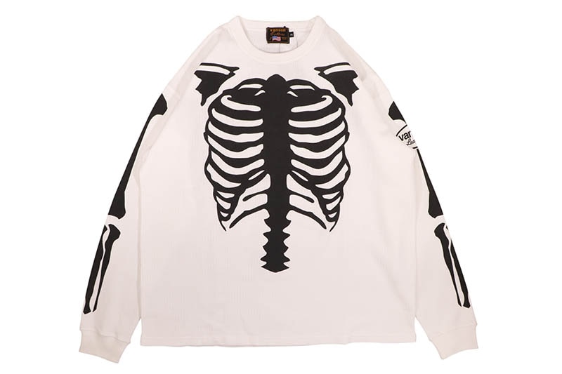 VANSON SKELTON BONES LS THERMAL T-SHIRT (RZV-2510:WHITE) | Brand