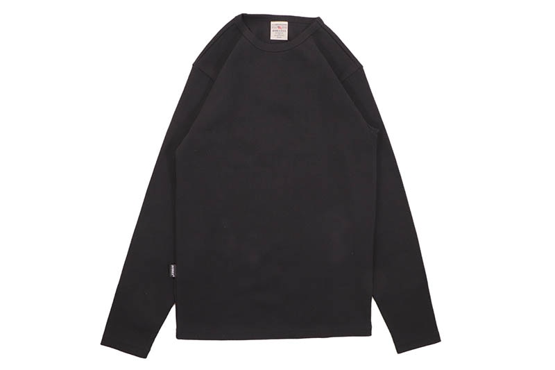 AVIREX DAILY RIB L/S CREW NECK T-SHIRT (783-4930019-010:BLACK) 6153481-009