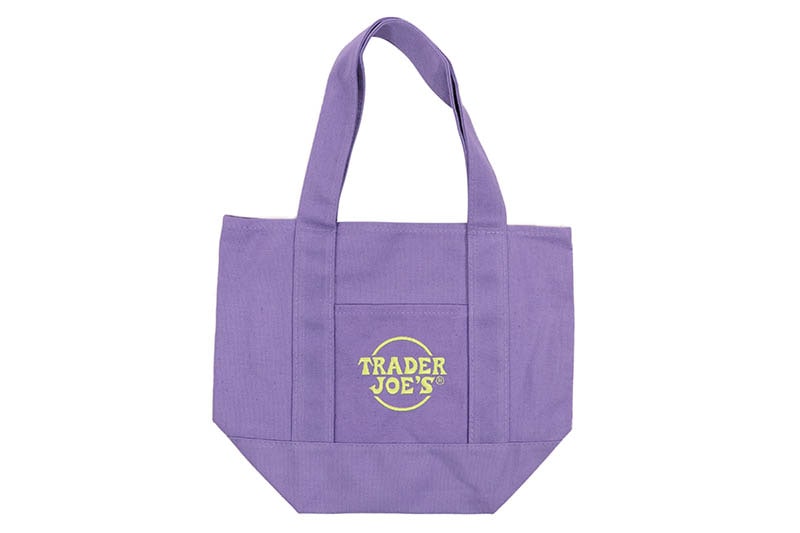 TRADER JOE'S TRICK OR TREAT CANVAS TOTE BAG (PURPLE)