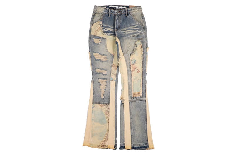 VOYAGE STUDIO PURE DIGITAL PRINT FLARE CARPENTER DENIM (51P01-DTB:DIRTY TINTED BLUE)
