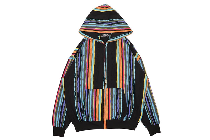 RINGSPUN WAVE JACQUARD ZIP-UP HOODIE (352-313:MULTI)