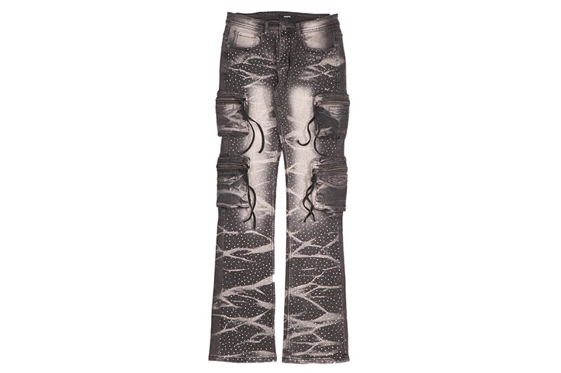 KINDRED CARGO STACKED FIT PANTS (KD2089:SMOKE BLACK)