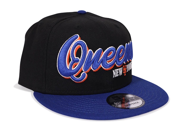 NEW ERA NEW YORK METS 9FIFTY SNAPBACK CAP (QUEENS THE 7 LINE PATCH/GREY UNDER VISOR/BLACK ROYAL)
